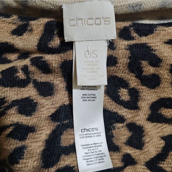 CHICO'S ’s Leopard Animal Print Cape - One Size - Picture 5 of 6